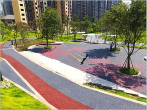 四川達州西外紫荊花公園6500平米彩色透水砼